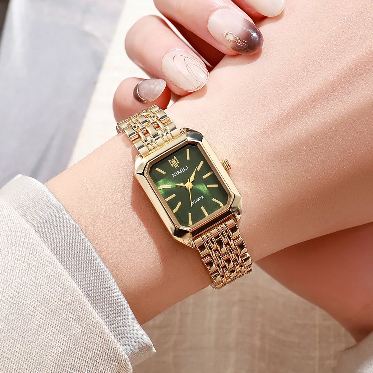Square Gold Business Women Watch