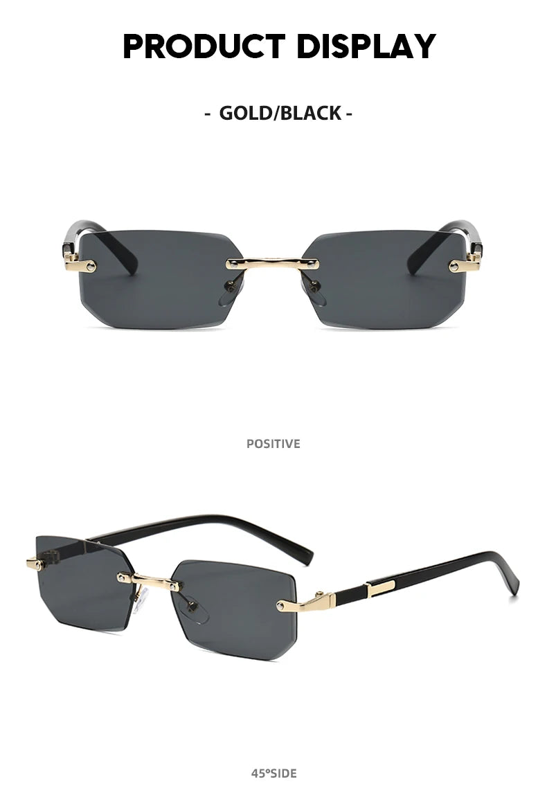 Rimless Rectangle Fashion Sunglasses