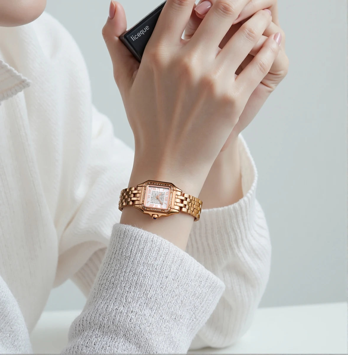 Square Roman Numeral Women Watch
