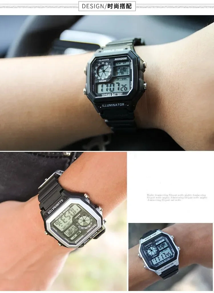 Retro Digital Men Sports Watch