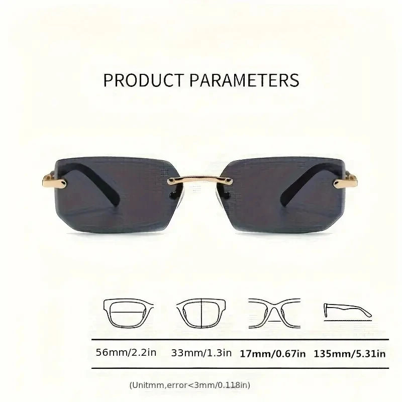 Rimless Rectangle Fashion Sunglasses