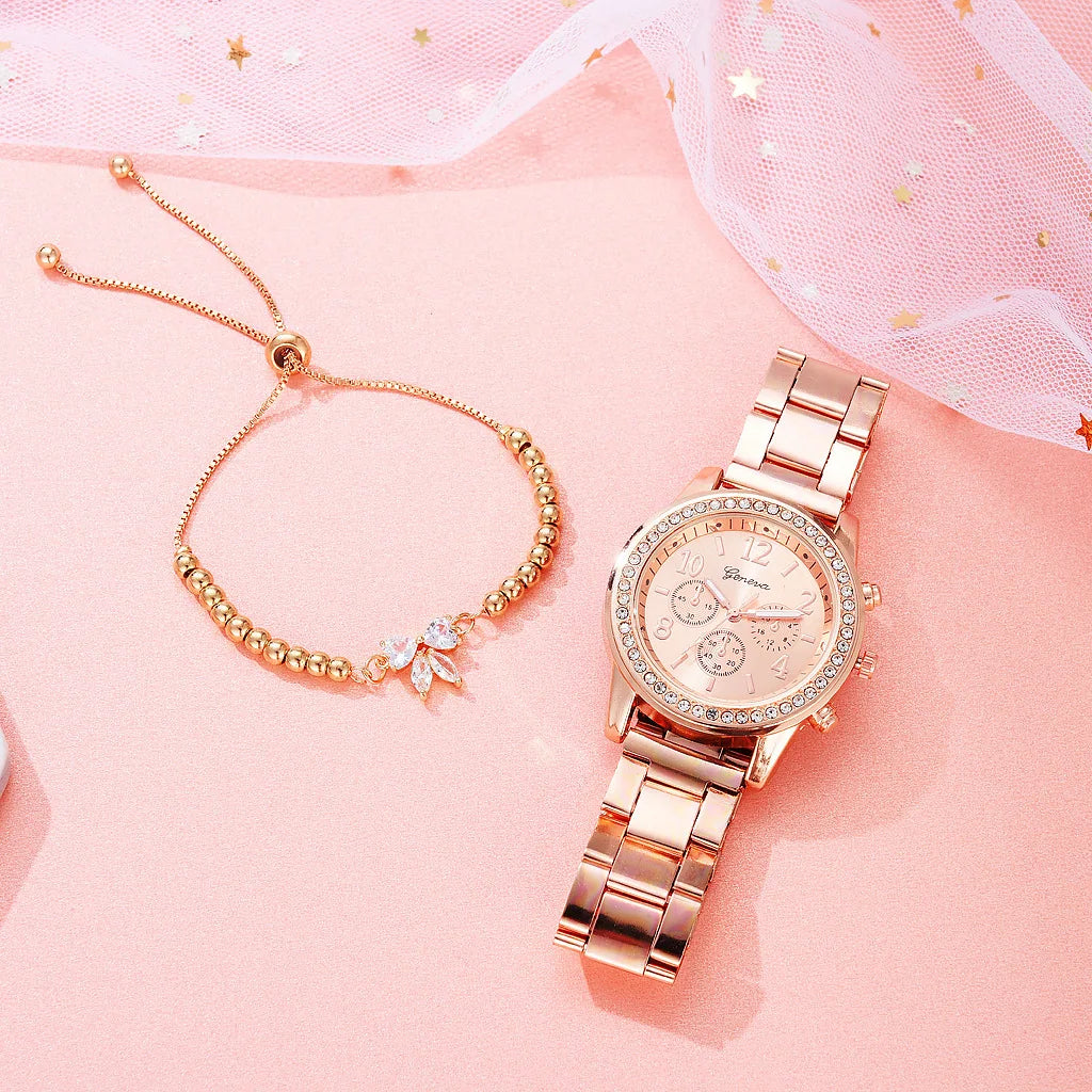 Classic Rhinestone Gold Women Watch