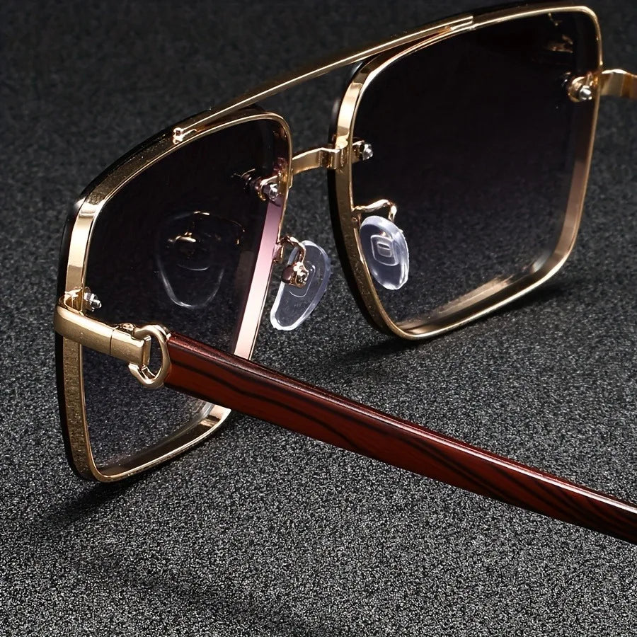 Wooden Vintage Square Sunglasses