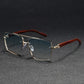 Wooden Vintage Square Sunglasses