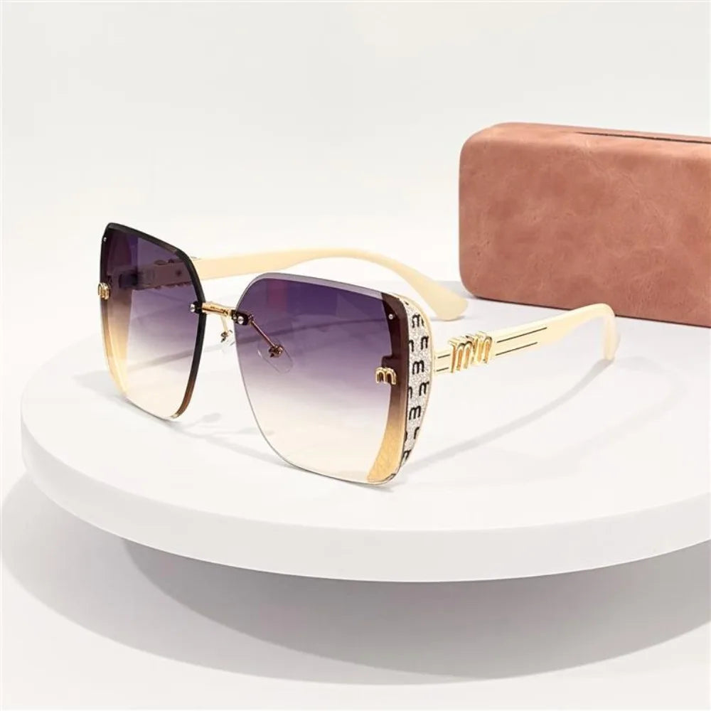 Rimless Vintage Letter Sunglasses