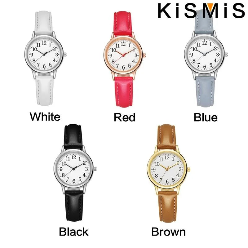 Simple Leather Strap Women Watch