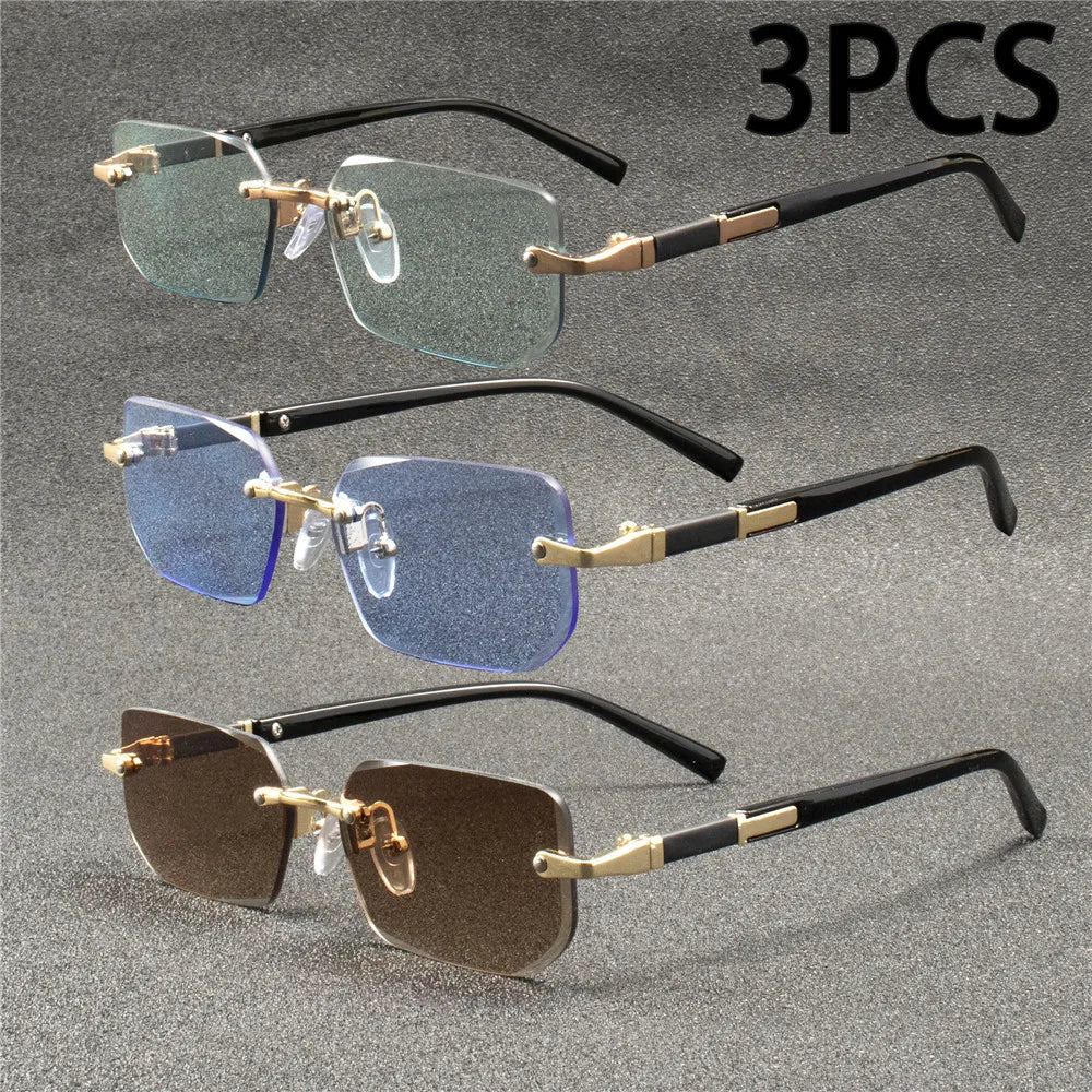 Rimless Rectangle Fashion Sunglasses