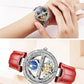 Skeleton Automatic Leather Women Watch