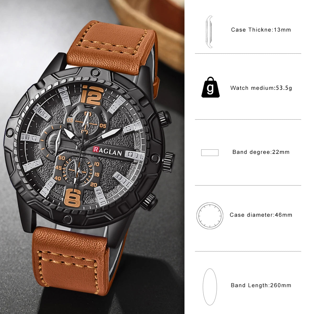 Leather Strap Quartz Men Watch