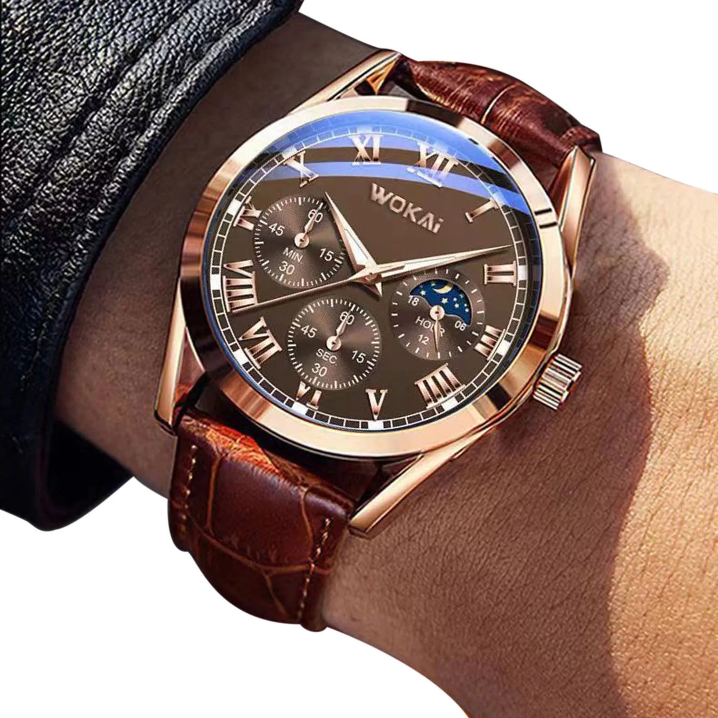 PU Leather Business Men Watch