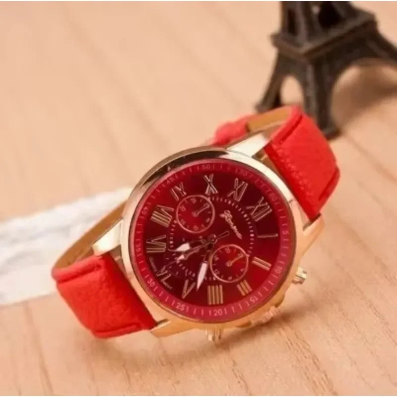 Minimal Leather Dress Women Watch