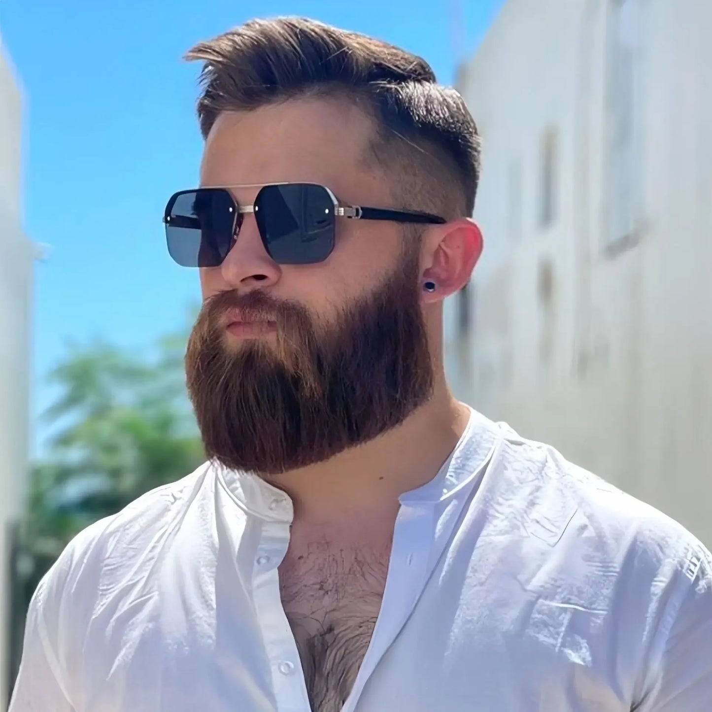 Half Frame Retro Sunglasses