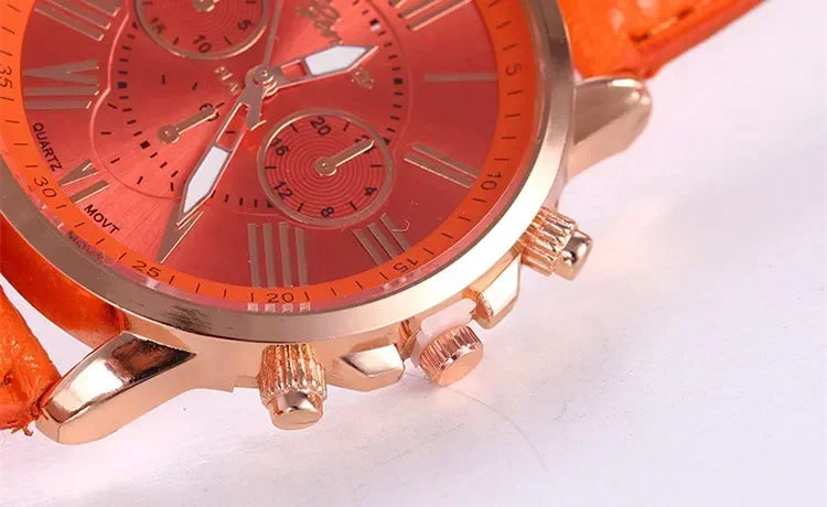 Minimal Leather Dress Women Watch