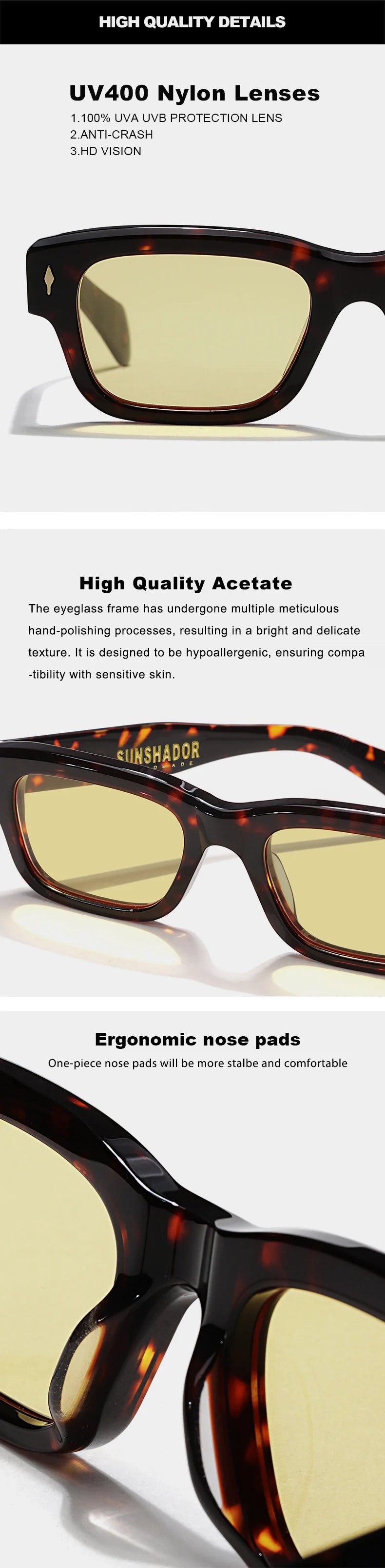 Handmade Acetate Designer Sunglasses