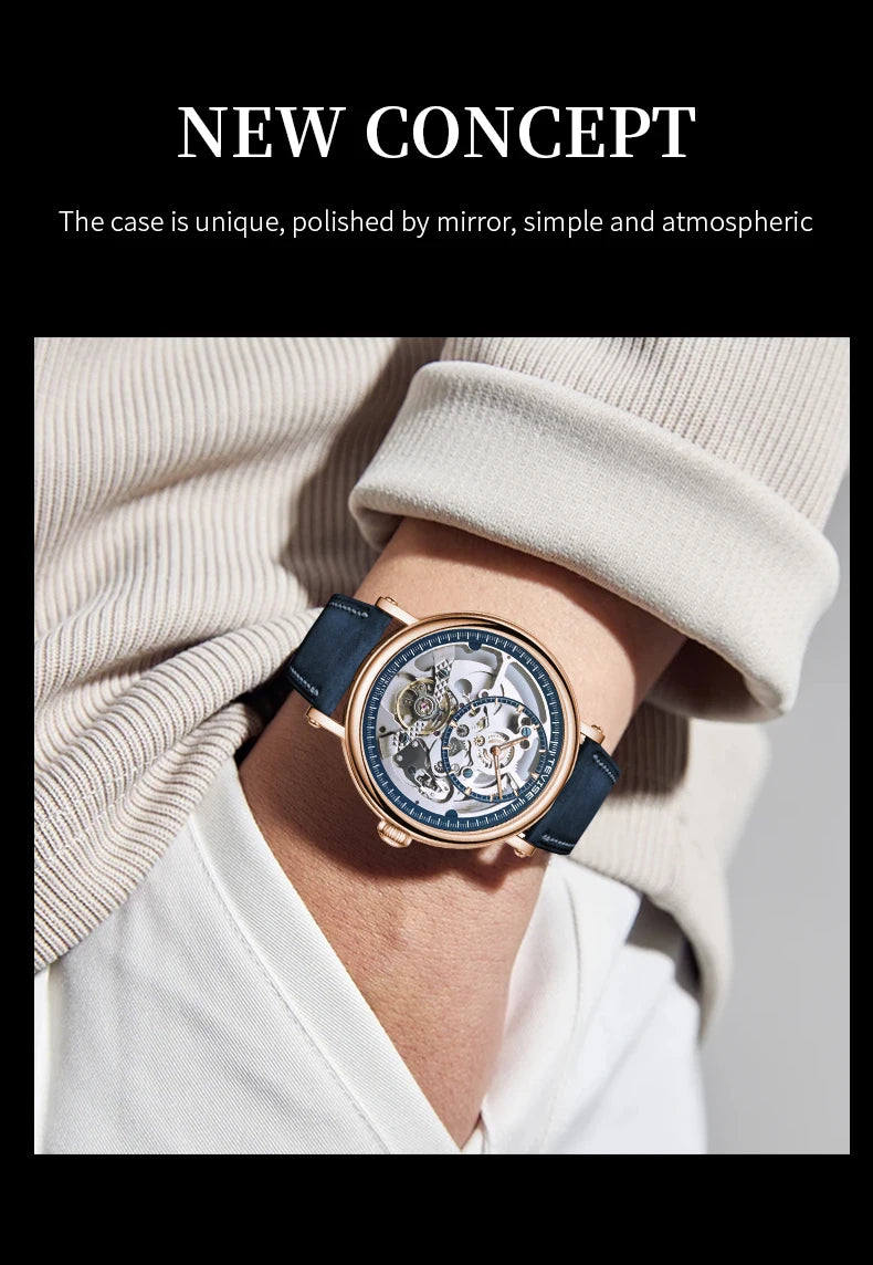 Skeleton Automatic Steel Men Watch