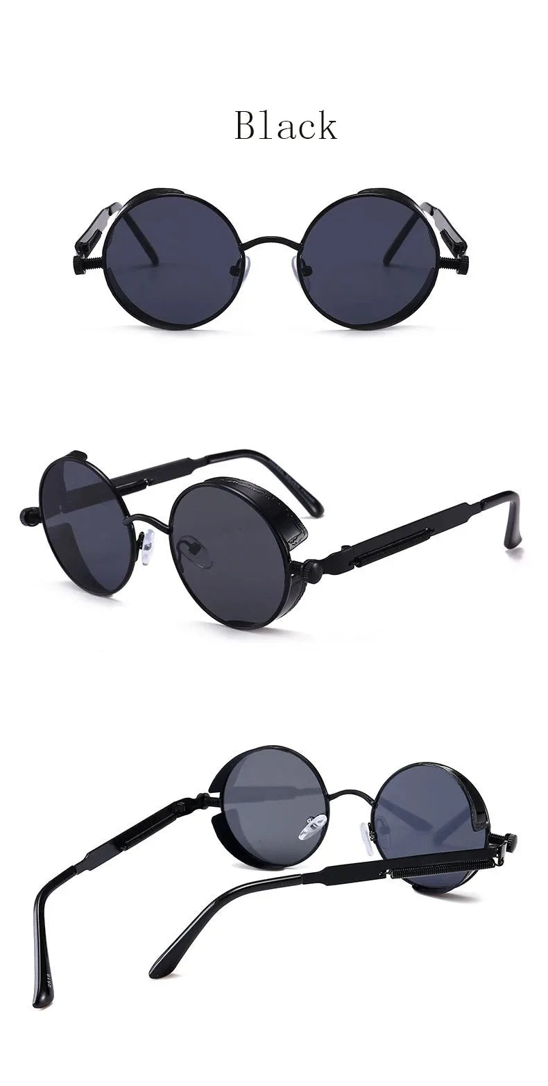 Steampunk Round Retro Sunglasses