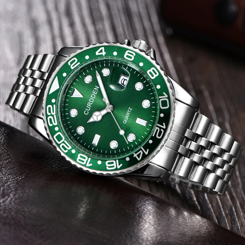 Green Dial Casual Men Watch