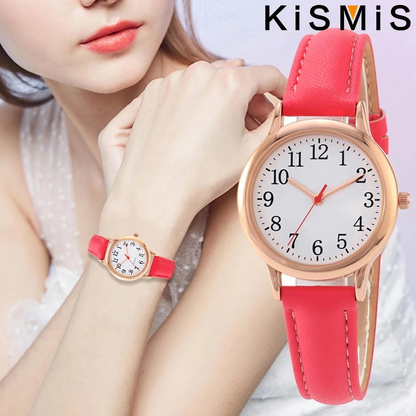Simple Leather Strap Women Watch