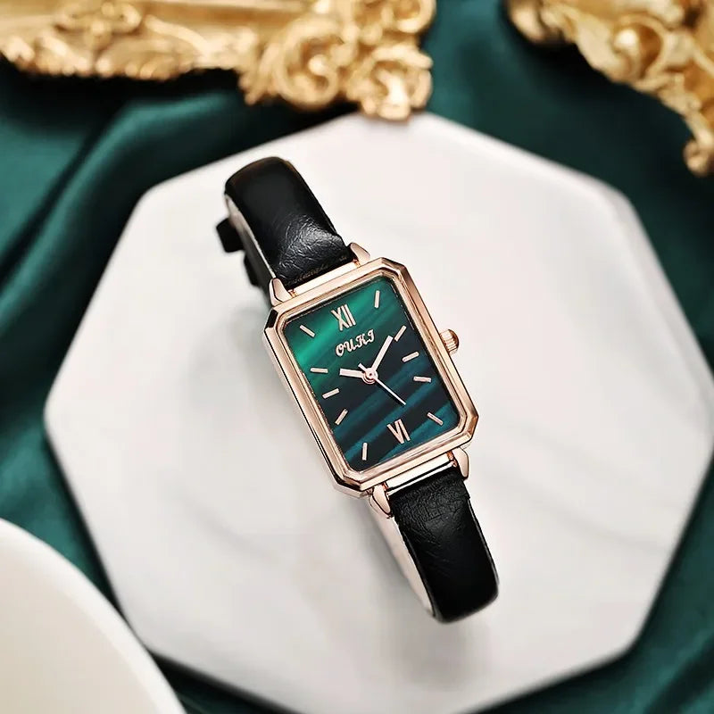 Retro Rectangle Quartz Women Watch