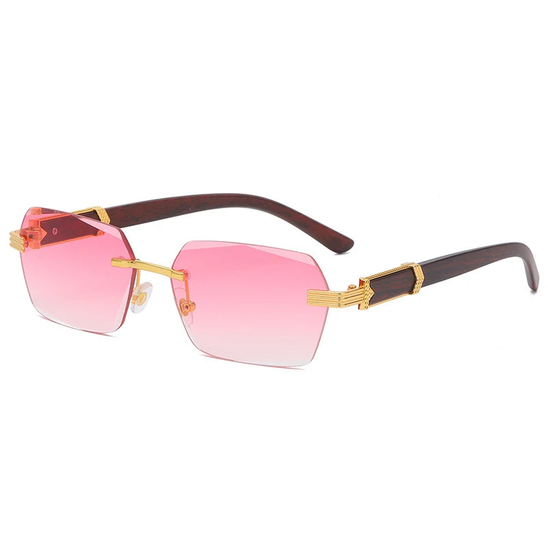 Rimless Gradient Square Sunglasses