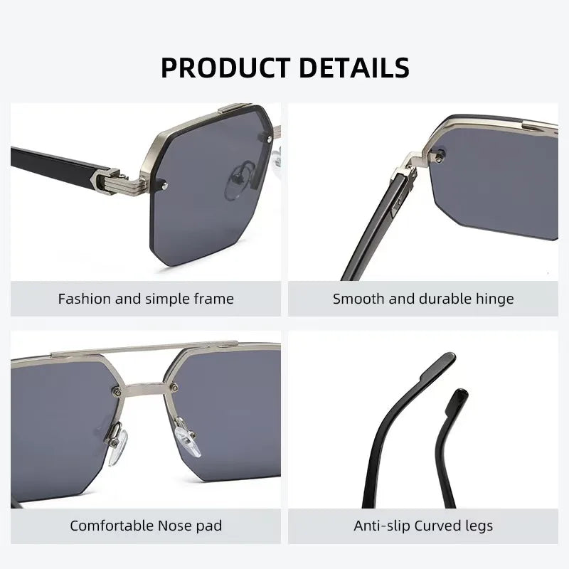 Half Frame Retro Sunglasses