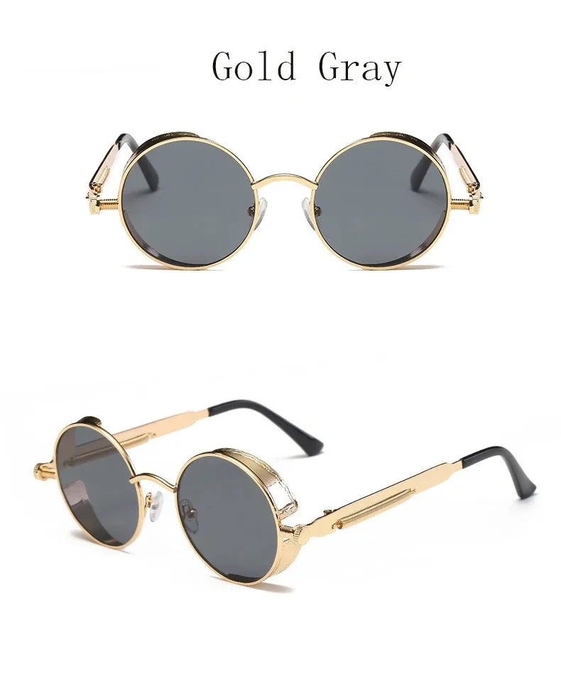 Steampunk Round Retro Sunglasses