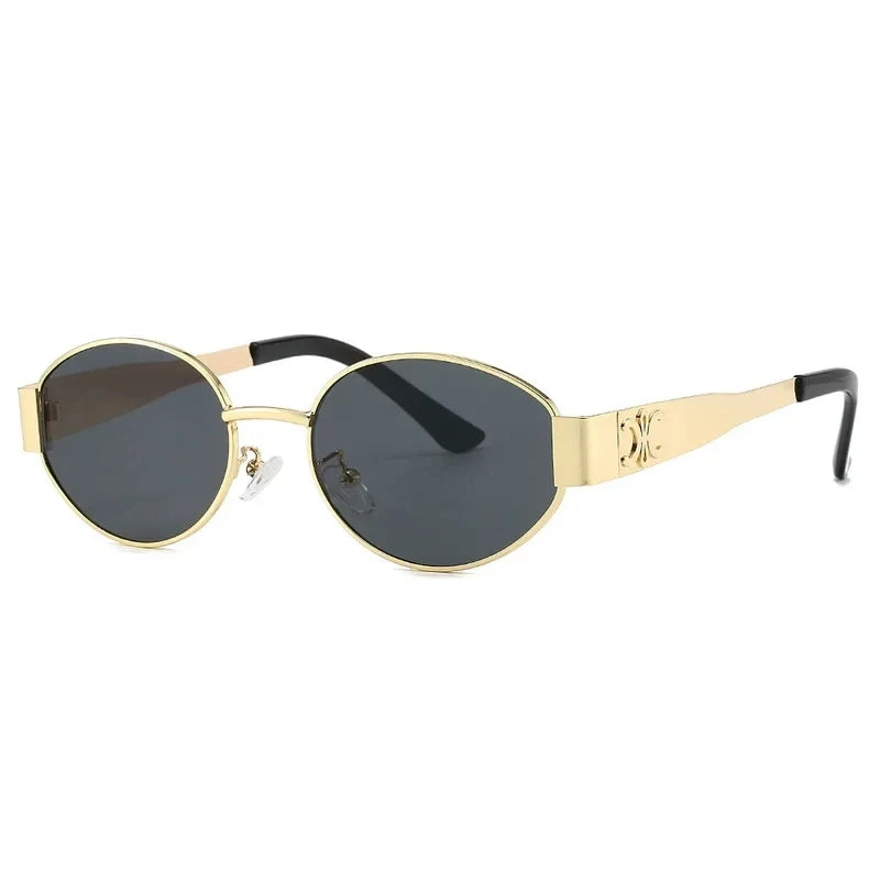 Oval Metal Designer Sunglasses