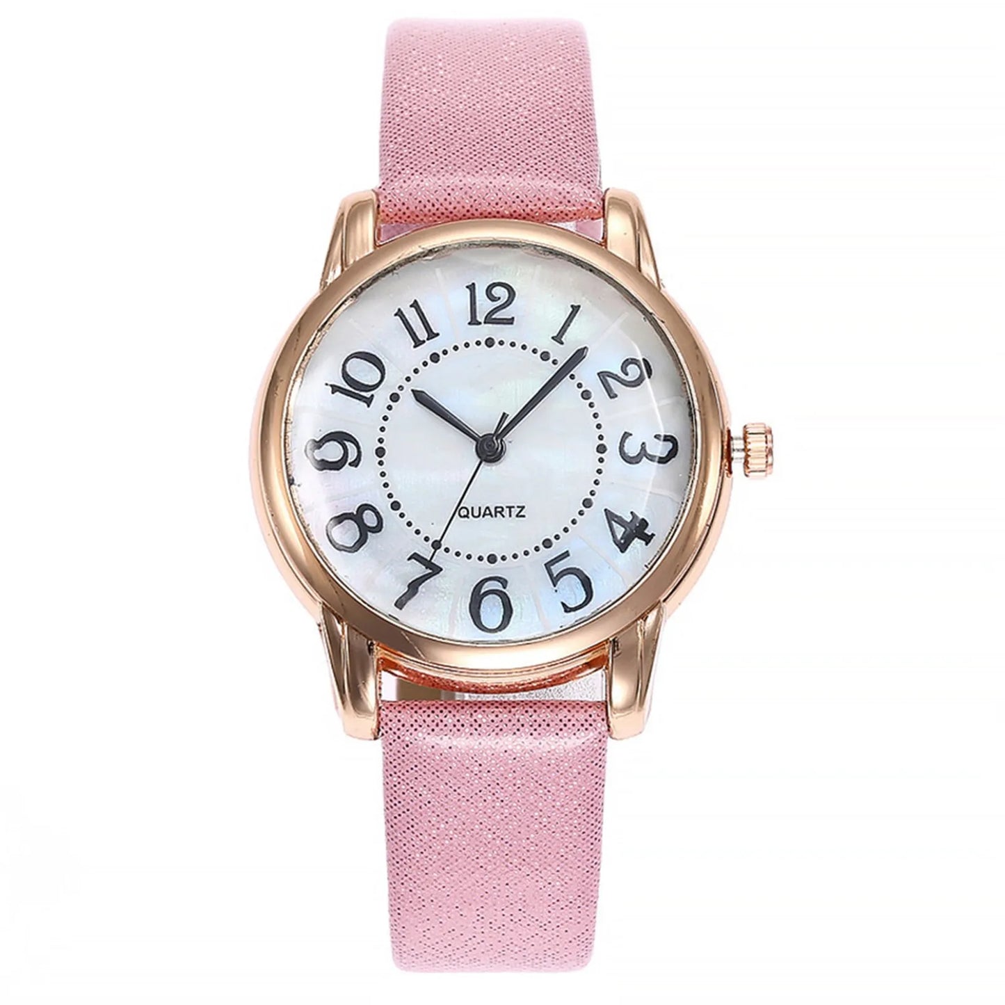 Frosted Dial Leather Women Watch