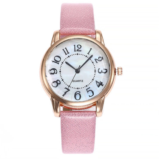 Frosted Dial Leather Women Watch
