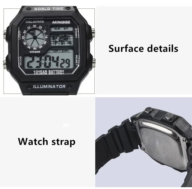 Retro Digital Men Sports Watch