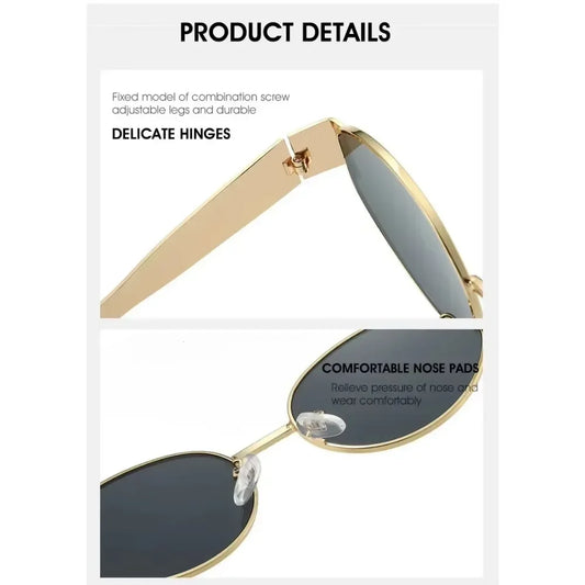 Oval Metal Designer Sunglasses