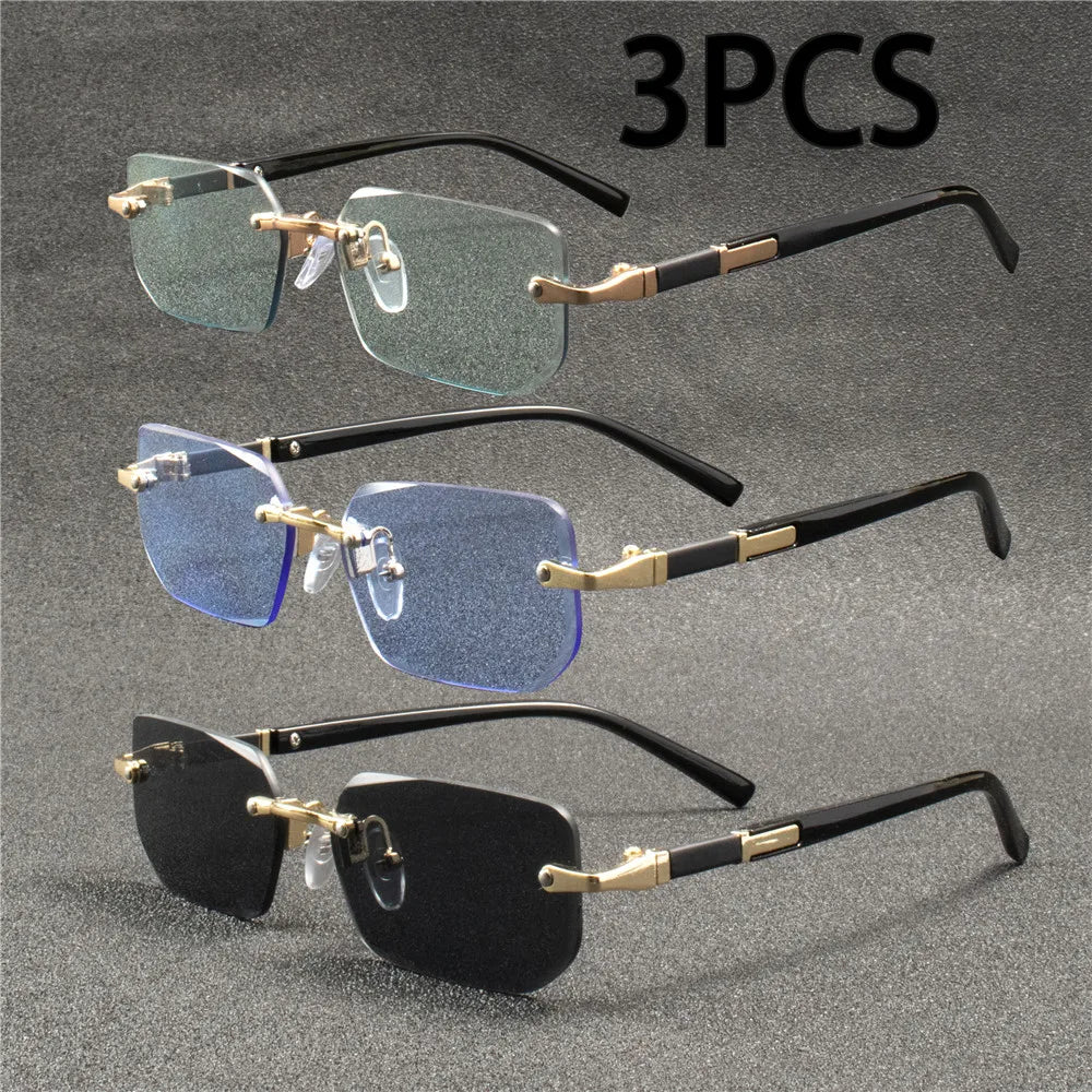 Rimless Rectangle Fashion Sunglasses