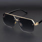 Half Frame Retro Sunglasses