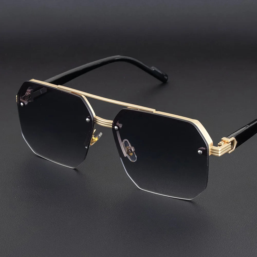 Half Frame Retro Sunglasses