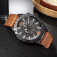 Leather Strap Quartz Men Watch