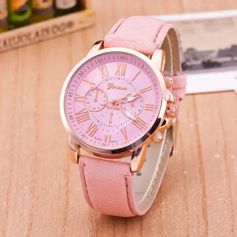 Minimal Leather Dress Women Watch