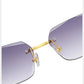 Rimless Gradient Square Sunglasses