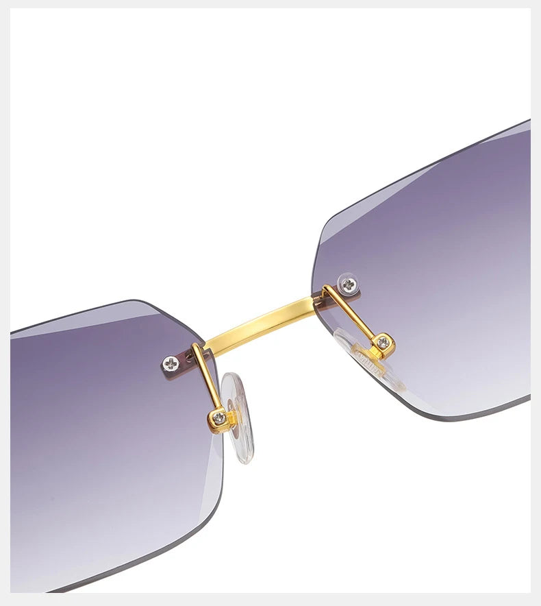 Rimless Gradient Square Sunglasses
