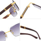 Rimless Gradient Square Sunglasses