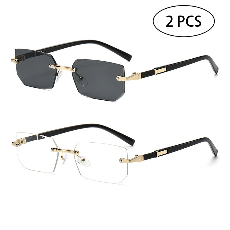 Rimless Rectangle Fashion Sunglasses