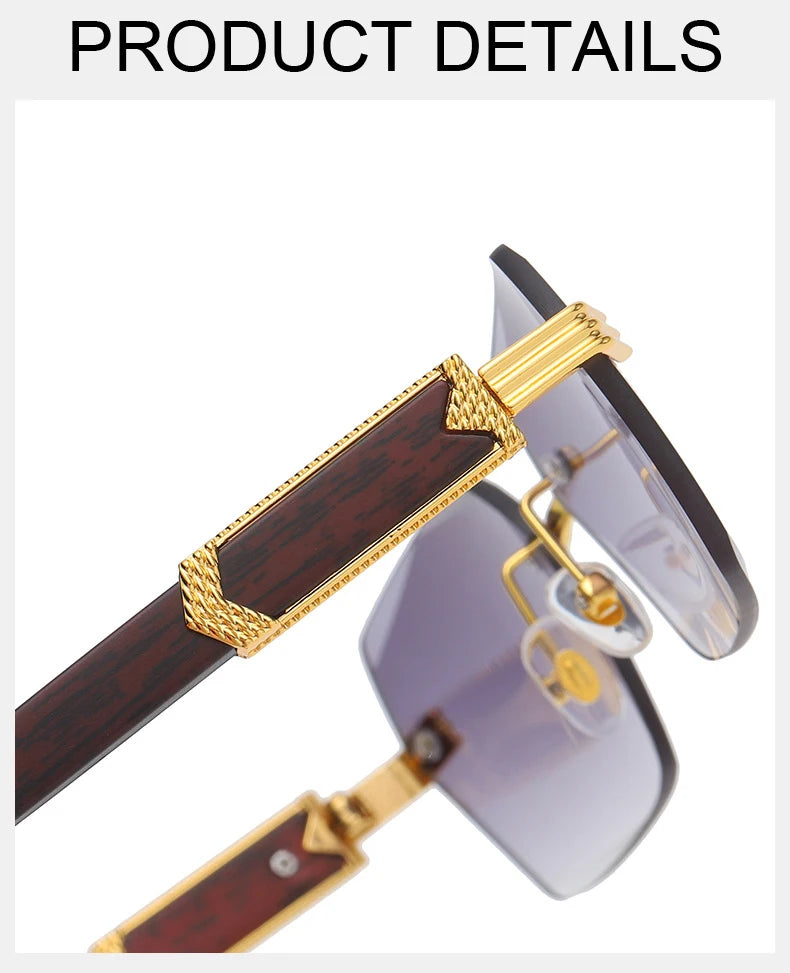 Rimless Gradient Square Sunglasses