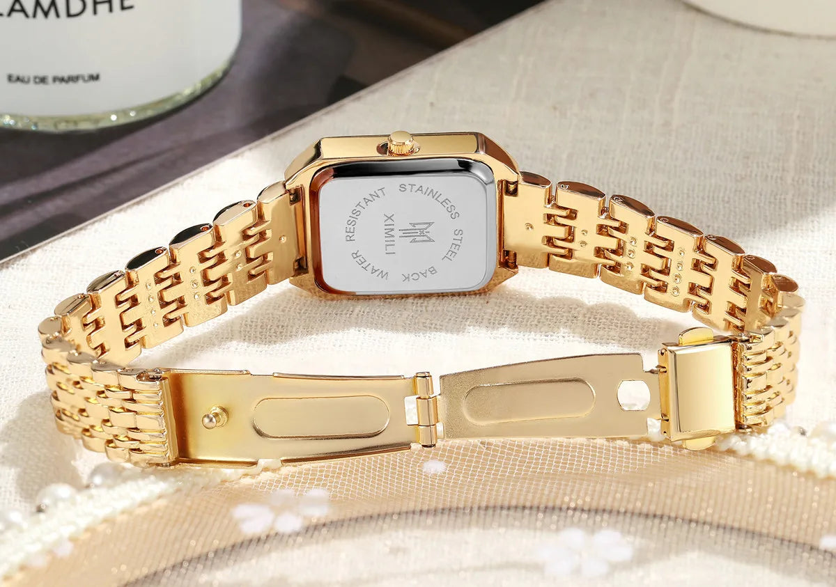 Square Gold Business Women Watch