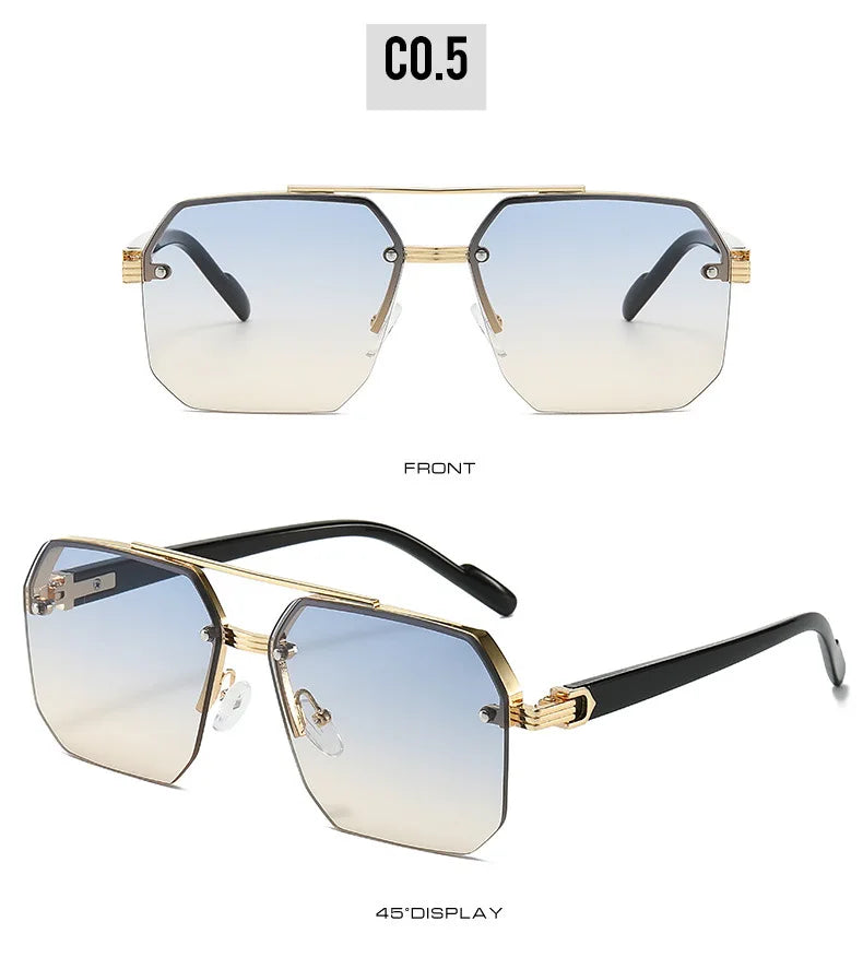 Half Frame Retro Sunglasses