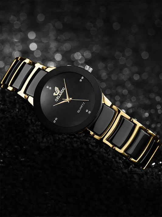 Gold Steel Band Women Watch
