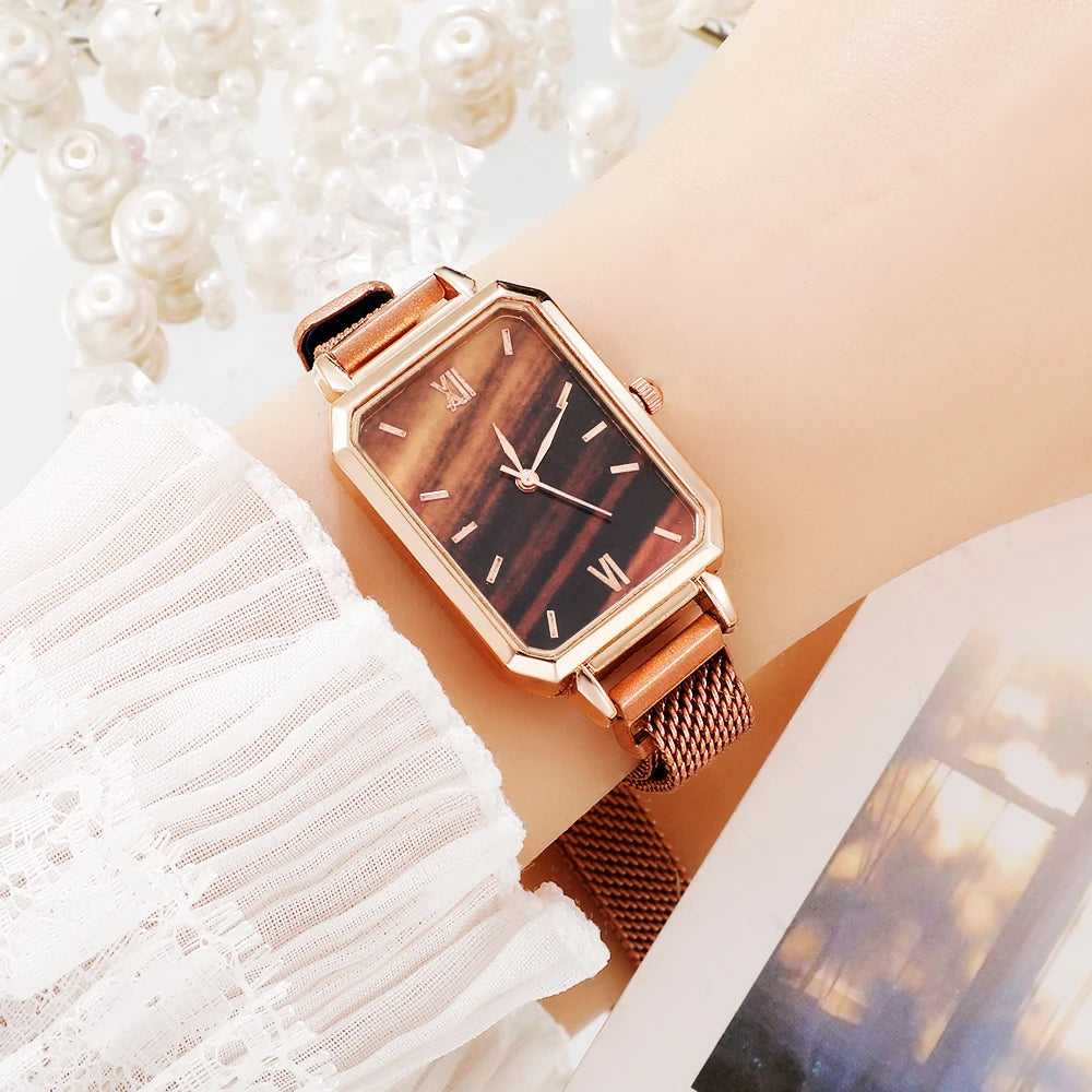 Square Dial Bracelet Watch Set