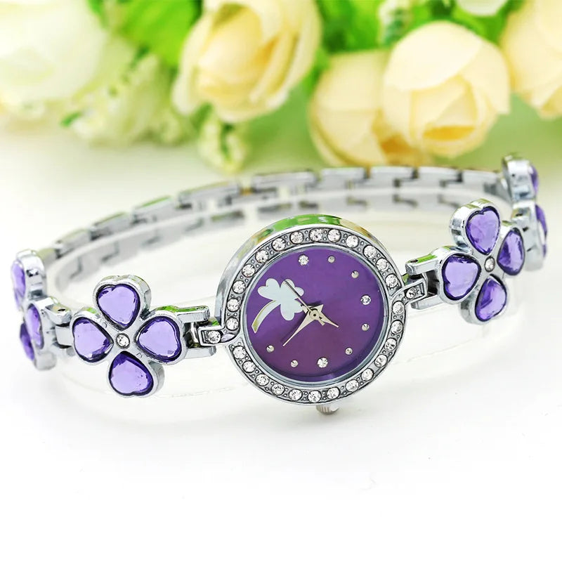 Square Diamond Steel Women Watch