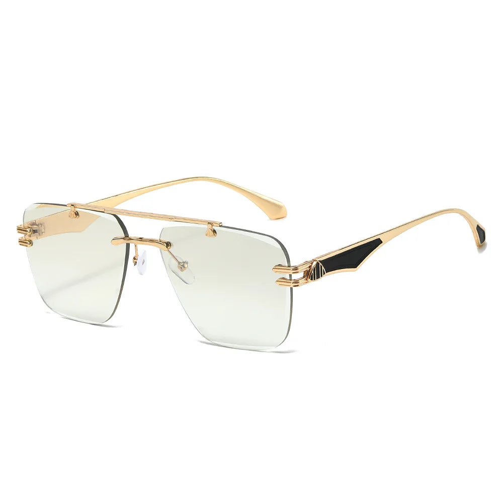 Rimless Pilot Retro Sunglasses