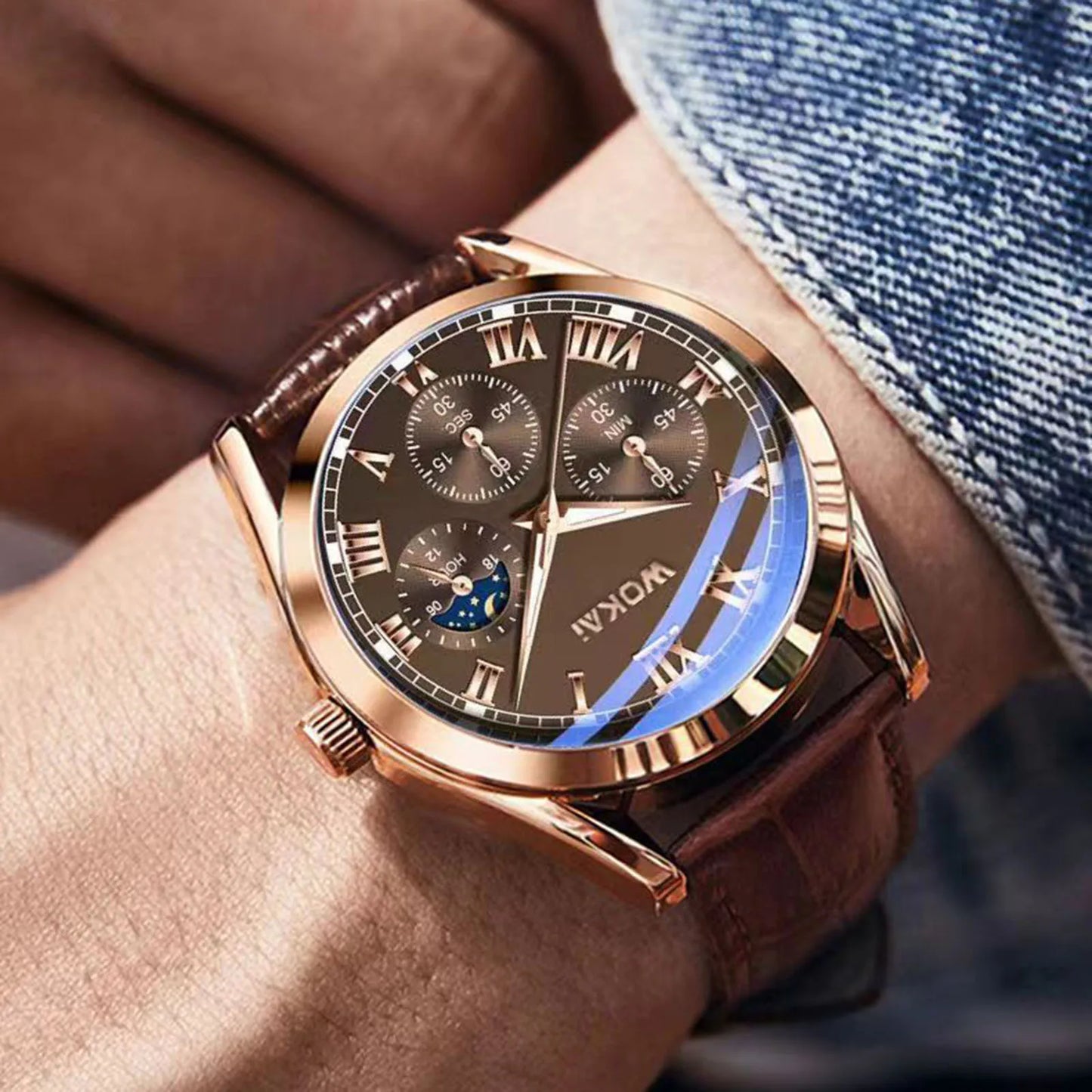 PU Leather Business Men Watch