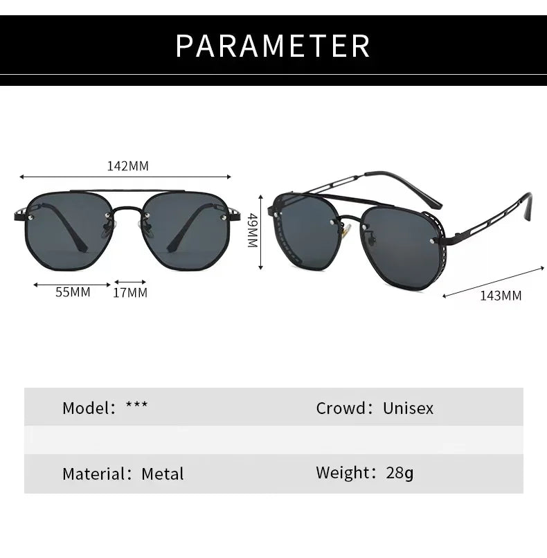 Steampunk Square Metal Sunglasses