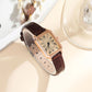 Square Leather Strap Women Watch